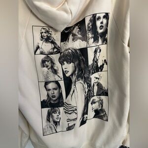 Taylor Swift The Eras Tour Beige Hoodie Cream & Black Oversized Sweatshirt, 2XL